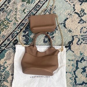 Leatherology Small/mini Mia Bucket bag Brown Women's Bag Set